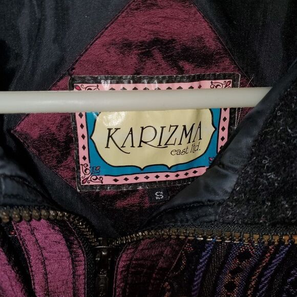 Vintage Karizma East Wool Mixed Fabric Patchwork Snow Ski Bomber Winter Jacket - Picture 5 of 12